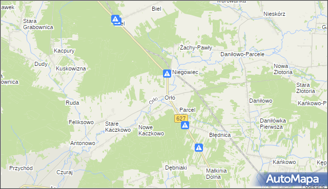 mapa Orło gmina Małkinia Górna, Orło gmina Małkinia Górna na mapie Targeo