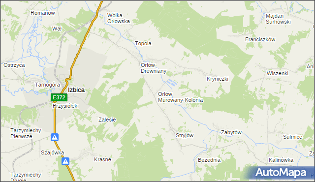 mapa Orłów Murowany-Kolonia, Orłów Murowany-Kolonia na mapie Targeo