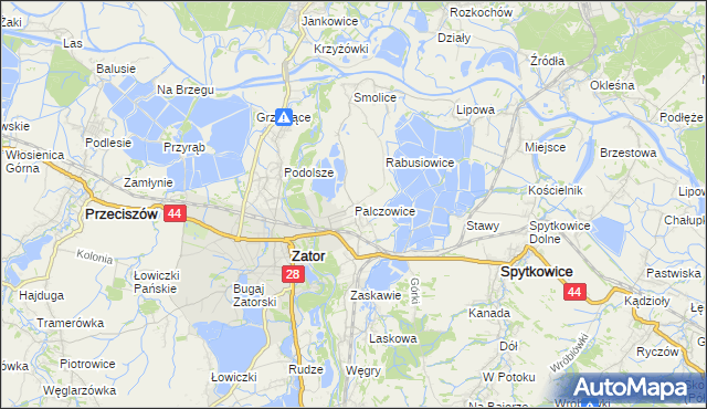 mapa Palczowice, Palczowice na mapie Targeo