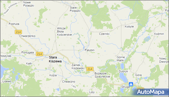 mapa Pałubin, Pałubin na mapie Targeo