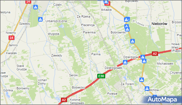 mapa Parma, Parma na mapie Targeo