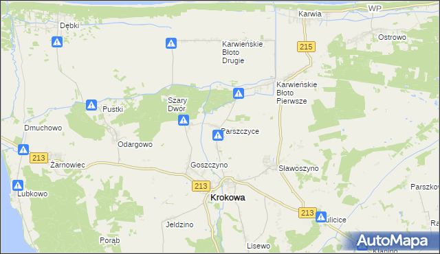 mapa Parszczyce, Parszczyce na mapie Targeo