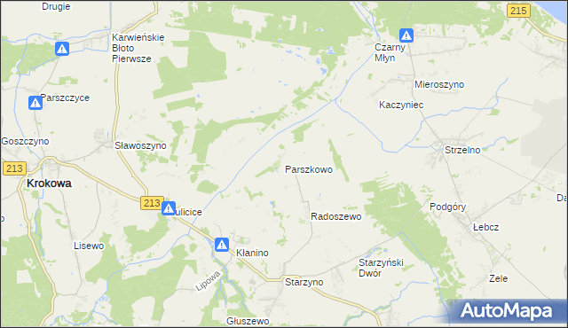 mapa Parszkowo, Parszkowo na mapie Targeo