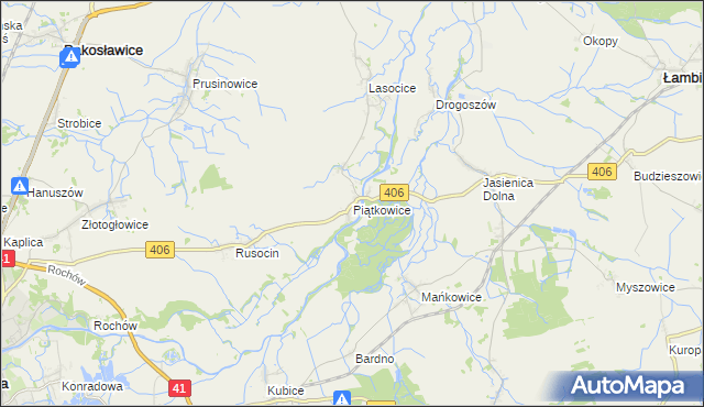 mapa Piątkowice, Piątkowice na mapie Targeo