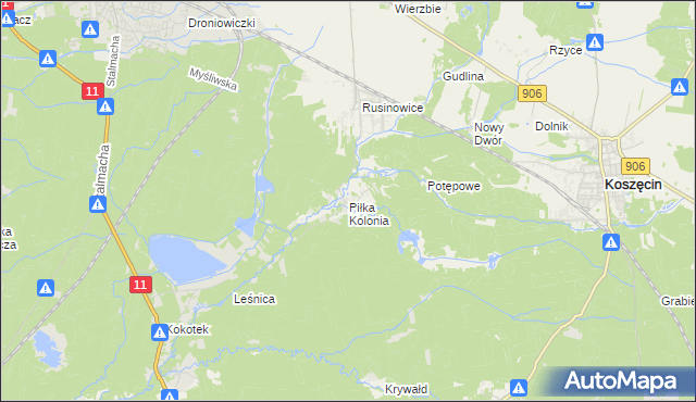 mapa Piłka Kolonia, Piłka Kolonia na mapie Targeo