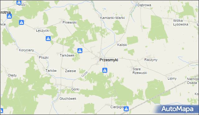 mapa Przesmyki, Przesmyki na mapie Targeo