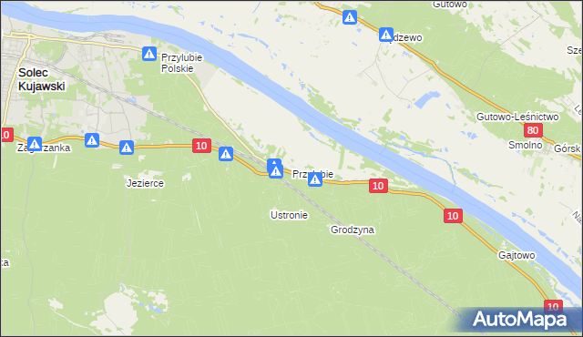 mapa Przyłubie gmina Solec Kujawski, Przyłubie gmina Solec Kujawski na mapie Targeo