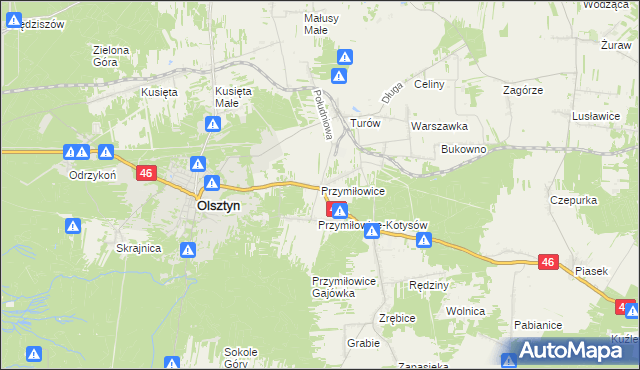 mapa Przymiłowice, Przymiłowice na mapie Targeo