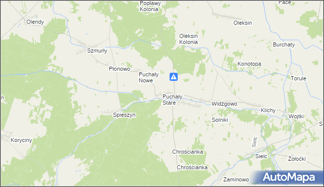 mapa Puchały Stare, Puchały Stare na mapie Targeo