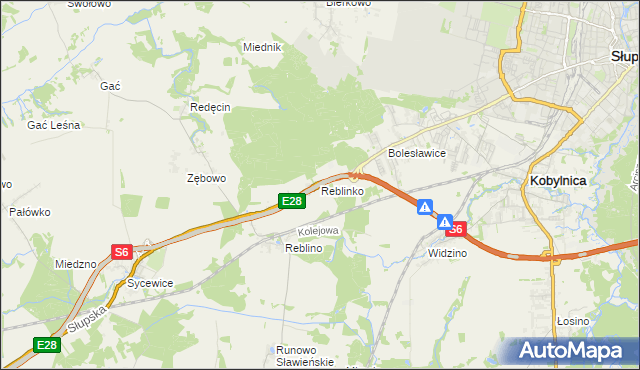 mapa Reblinko, Reblinko na mapie Targeo