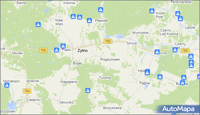 mapa Rogaczówek, Rogaczówek na mapie Targeo