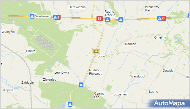 mapa Rudno gmina Milanów, Rudno gmina Milanów na mapie Targeo