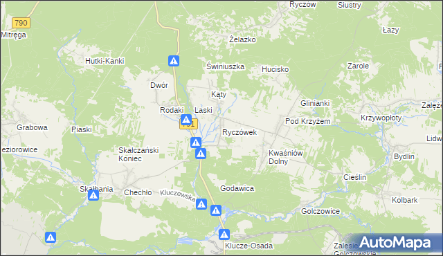 mapa Ryczówek, Ryczówek na mapie Targeo