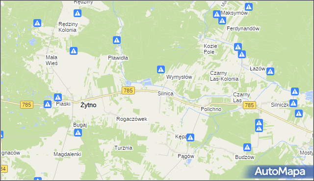 mapa Silnica, Silnica na mapie Targeo