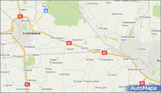 mapa Skłóty, Skłóty na mapie Targeo