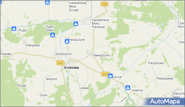 mapa Sławoszyno, Sławoszyno na mapie Targeo