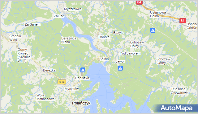 mapa Solina, Solina na mapie Targeo