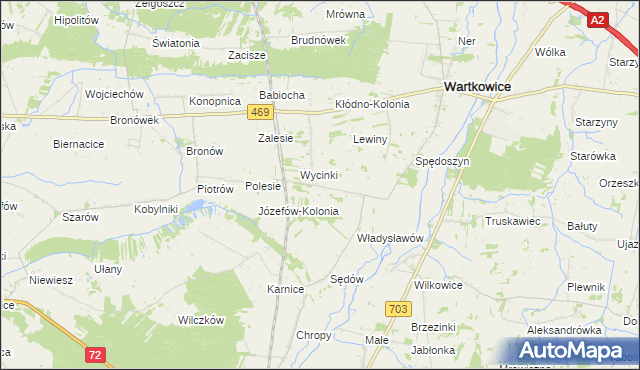 mapa Spędoszyn-Kolonia, Spędoszyn-Kolonia na mapie Targeo