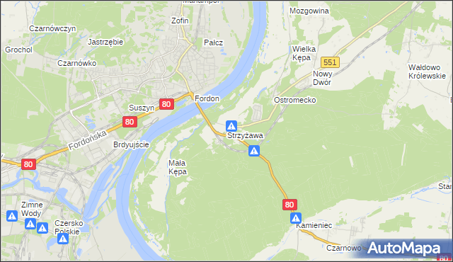 mapa Strzyżawa, Strzyżawa na mapie Targeo