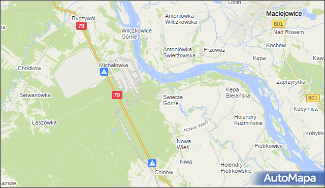 mapa Świerże Górne, Świerże Górne na mapie Targeo