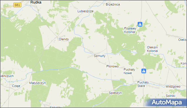 mapa Szmurły, Szmurły na mapie Targeo