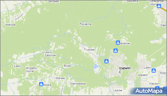 mapa Truskaw, Truskaw na mapie Targeo