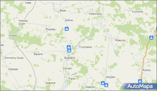 mapa Tryczówka, Tryczówka na mapie Targeo