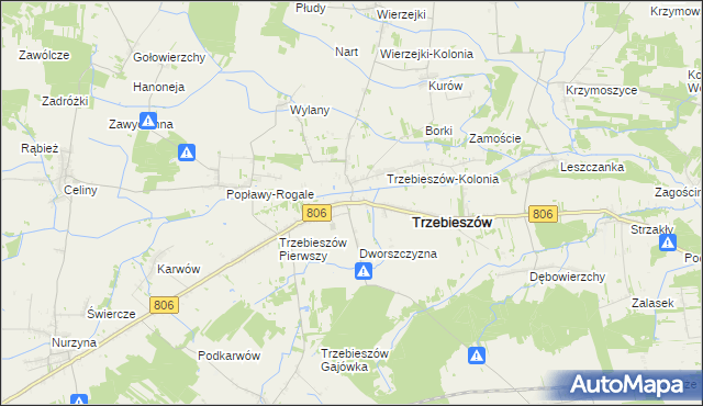 mapa Trzebieszów Drugi, Trzebieszów Drugi na mapie Targeo