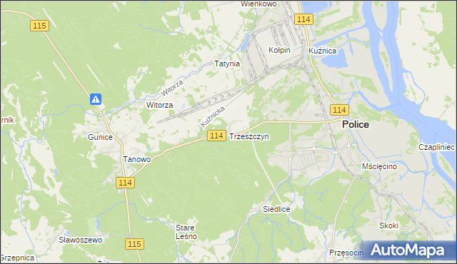 mapa Trzeszczyn, Trzeszczyn na mapie Targeo