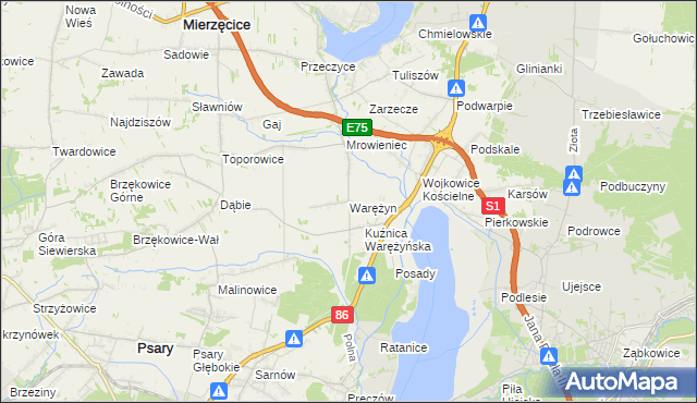 mapa Warężyn, Warężyn na mapie Targeo