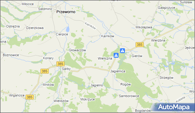 mapa Wieliczna gmina Przeworno, Wieliczna gmina Przeworno na mapie Targeo