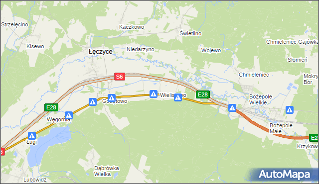 mapa Wielistowo, Wielistowo na mapie Targeo