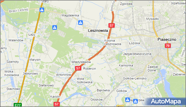 mapa Wilcza Góra gmina Lesznowola, Wilcza Góra gmina Lesznowola na mapie Targeo