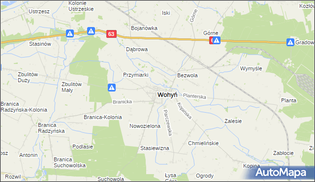 mapa Wohyń, Wohyń na mapie Targeo