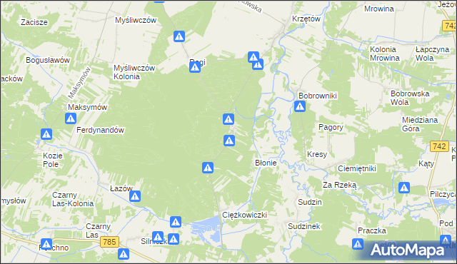 mapa Wola Życińska Gajówka, Wola Życińska Gajówka na mapie Targeo