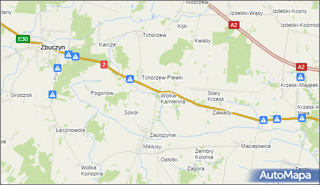 mapa Wólka Kamienna, Wólka Kamienna na mapie Targeo