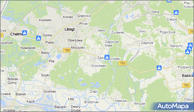 mapa Żarki gmina Libiąż, Żarki gmina Libiąż na mapie Targeo