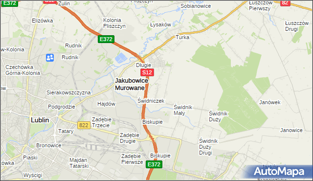 mapa Biskupie-Kolonia gmina Wólka, Biskupie-Kolonia gmina Wólka na mapie Targeo