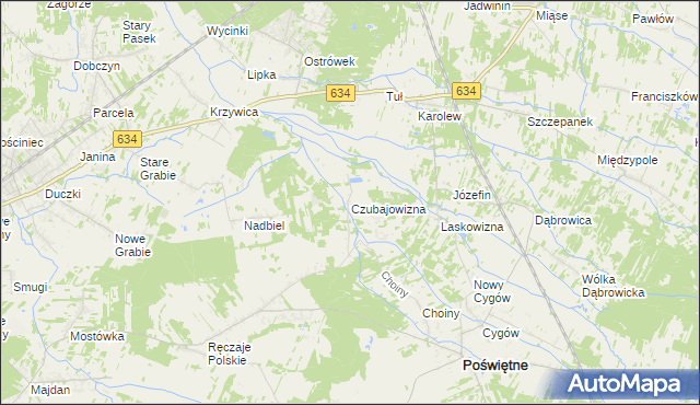 mapa Czubajowizna, Czubajowizna na mapie Targeo