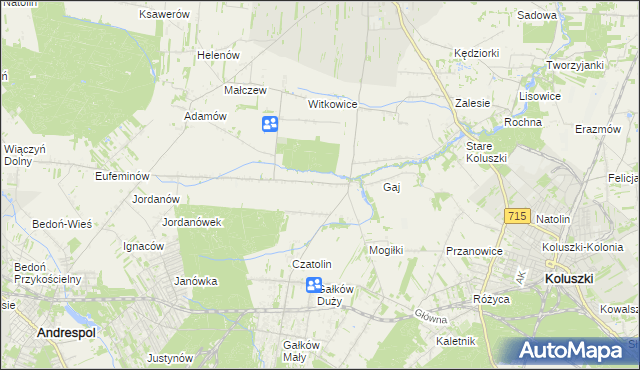 mapa Gałkówek-Parcela, Gałkówek-Parcela na mapie Targeo