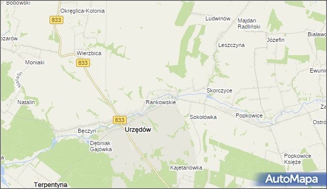 mapa Góry gmina Urzędów, Góry gmina Urzędów na mapie Targeo