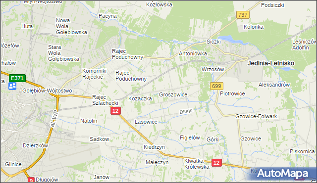 mapa Groszowice, Groszowice na mapie Targeo