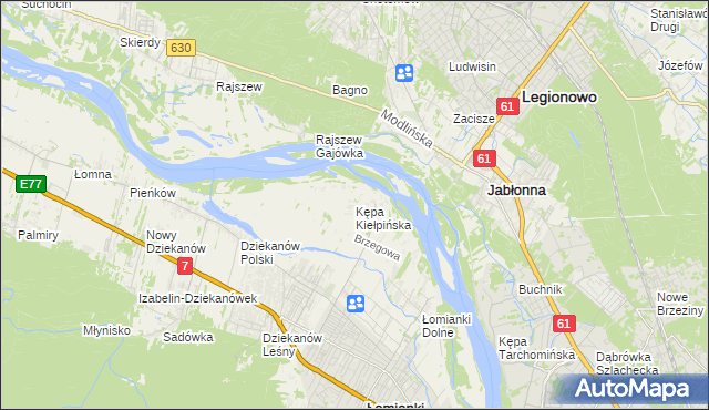 mapa Kępa Kiełpińska, Kępa Kiełpińska na mapie Targeo