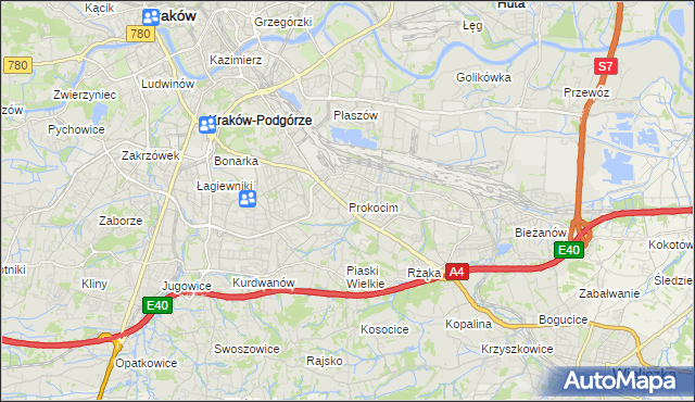 mapa Prokocim, Prokocim na mapie Targeo