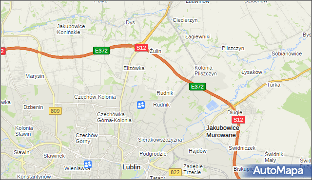mapa Rudnik gmina Wólka, Rudnik gmina Wólka na mapie Targeo