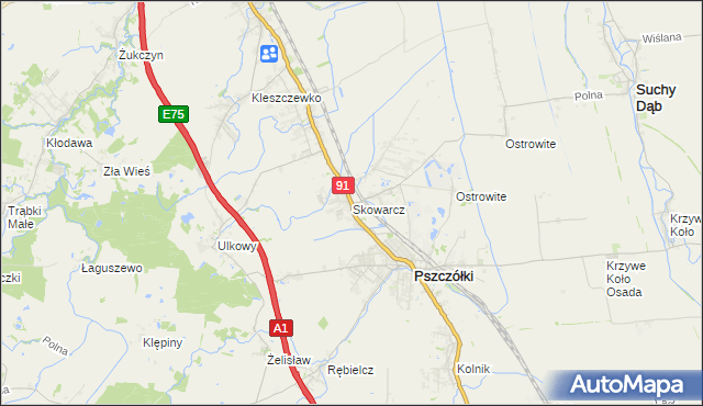 mapa Skowarcz, Skowarcz na mapie Targeo