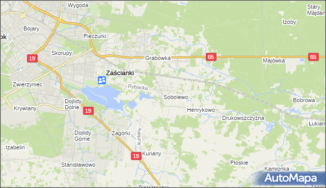 mapa Sobolewo gmina Supraśl, Sobolewo gmina Supraśl na mapie Targeo