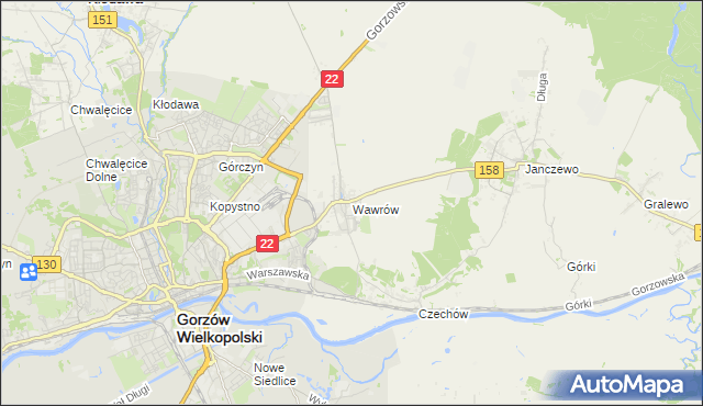 mapa Wawrów, Wawrów na mapie Targeo