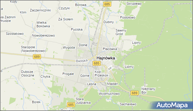 mapa Hajnówka, Hajnówka na mapie Targeo