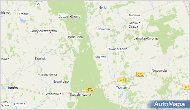 mapa Majewo gmina Sidra, Majewo gmina Sidra na mapie Targeo